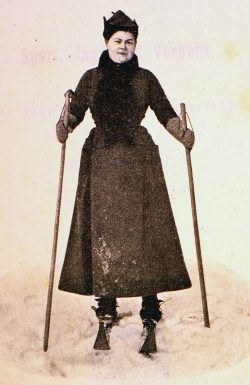 Skiläuferin, um 1905